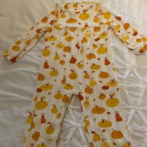 COPY - Angel Dear fall pumpkin romper with ruffles